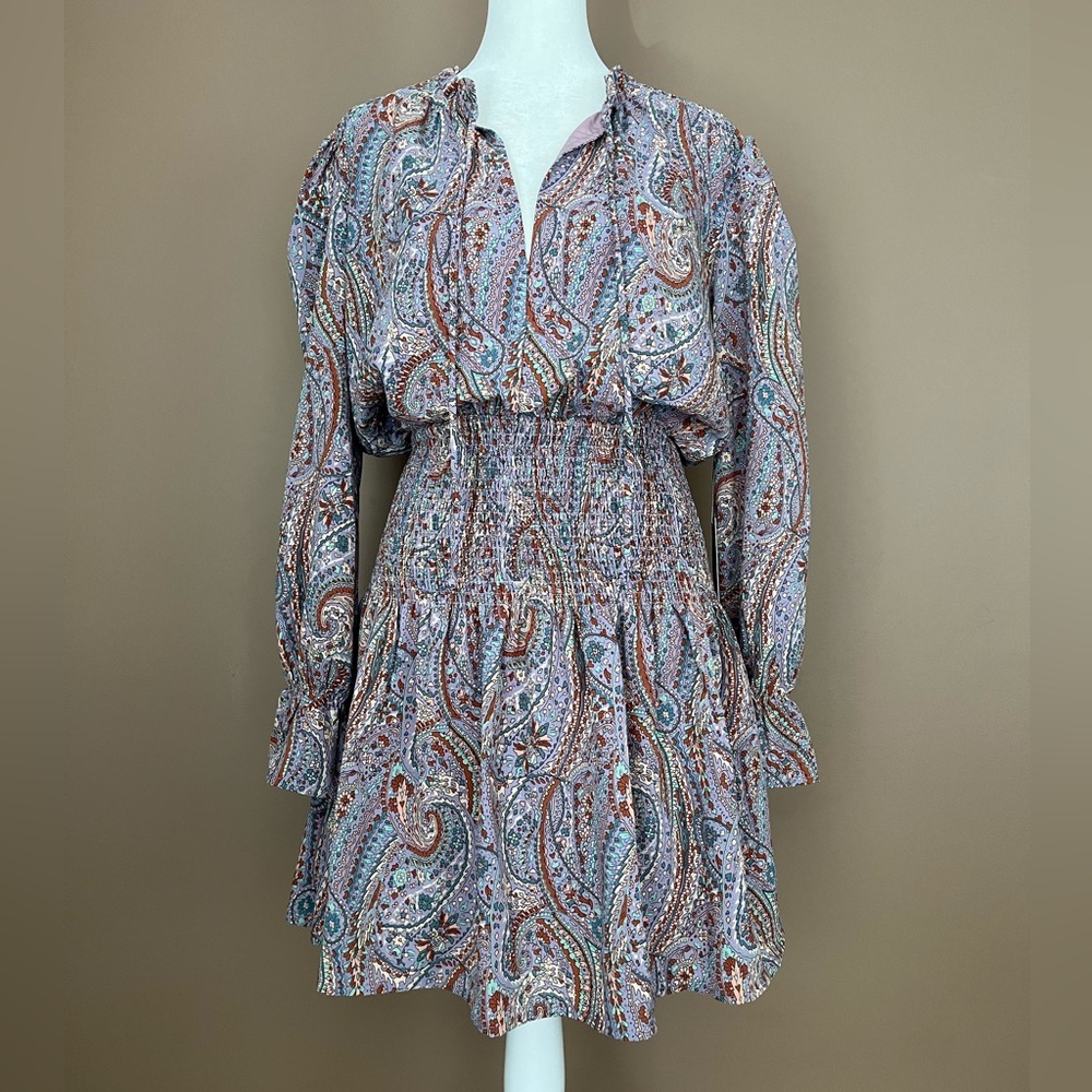 {Bishop + Young} Marmont Boho Dress Long Sleeve in Dusk Paisley - Small - NWT